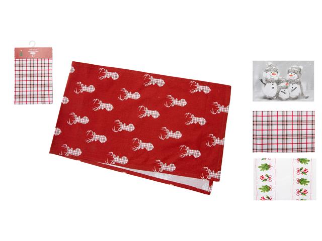 16" X 54" COTTON TABLE RUNNER (CHRISTMAS - ASSTD)